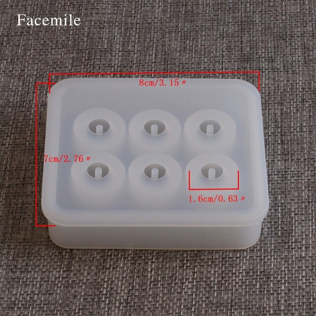 Facemile Transparent Rectangle Silicone Bead Mould Square Ball 6 Holes DIY Epoxy For Jewelry Mold Cake Decoration Tools: 16mm round
