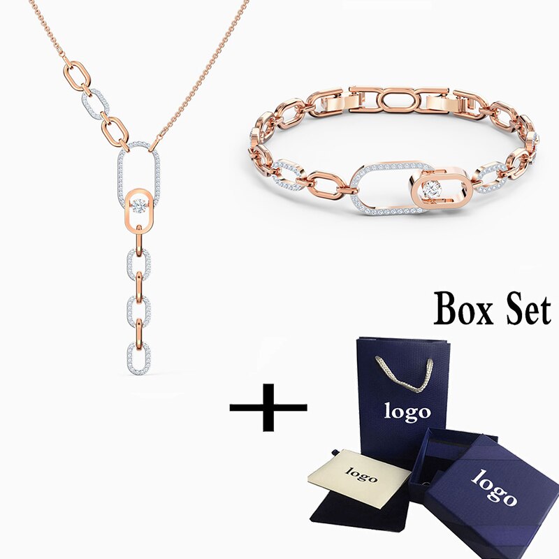 SWA Stylish And Simple Sparkling Dance North Necklace Set, Dazzling Jewelry Is The Best Birthday For Girlfriend: set2 Box