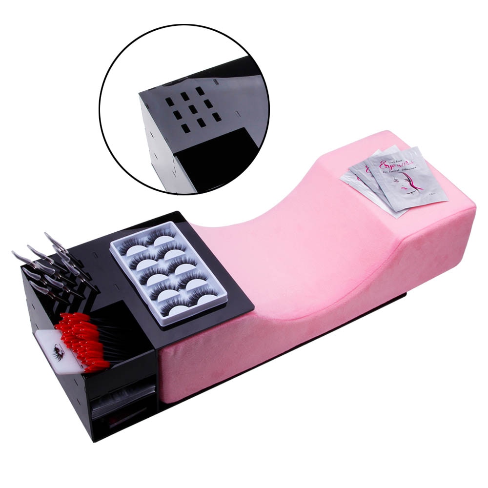 Memory Foam Lash Pillow Shelf Set Soft Grafting For Eyelash Extension Pillow Ergonomic Acrylic Neck Support Makeup