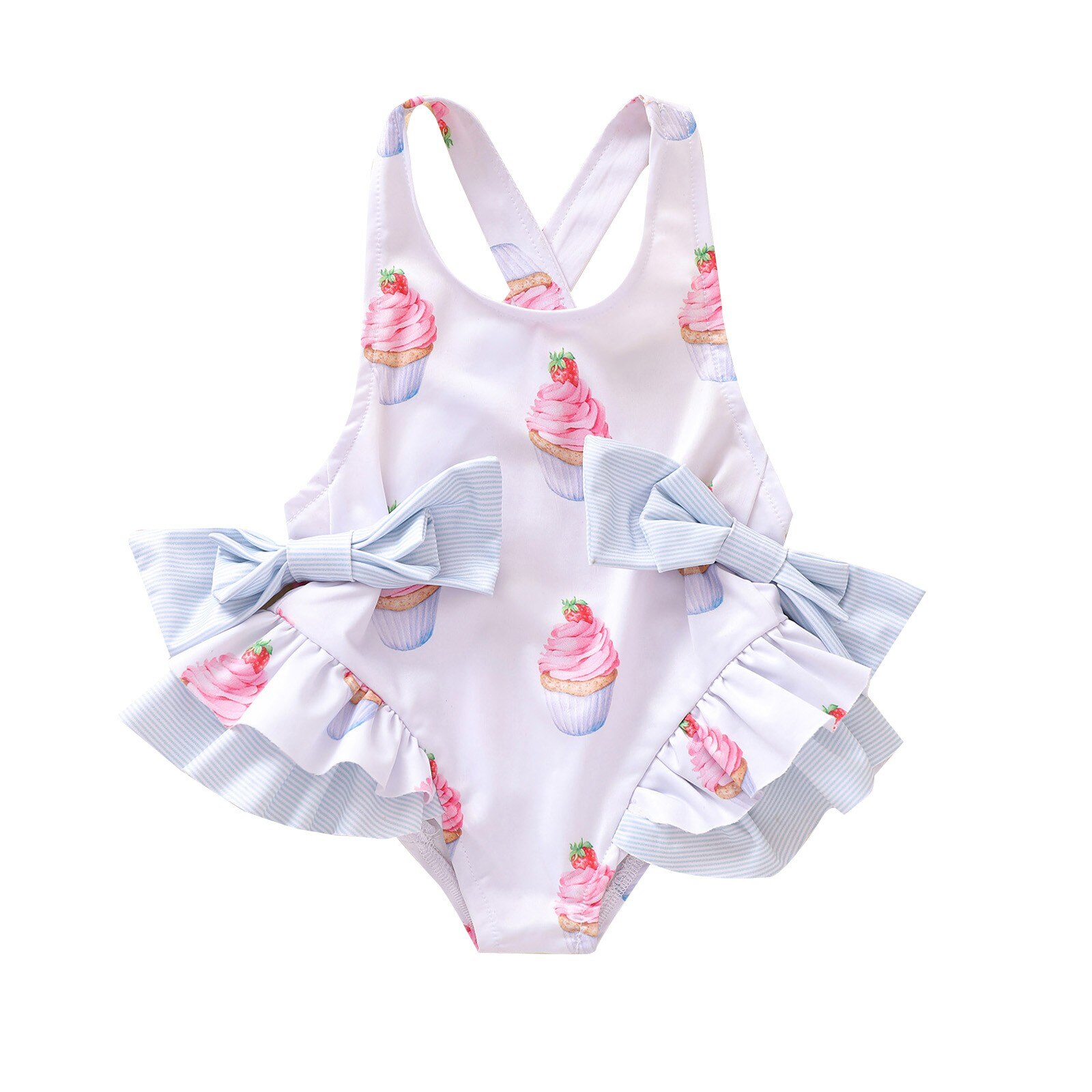 Toddler Kids Baby Girls Summer Sleeveless Ice Cream Print Strap Tutu Dress Sundress Clothes Літні Купальники Для Дівчаток#60