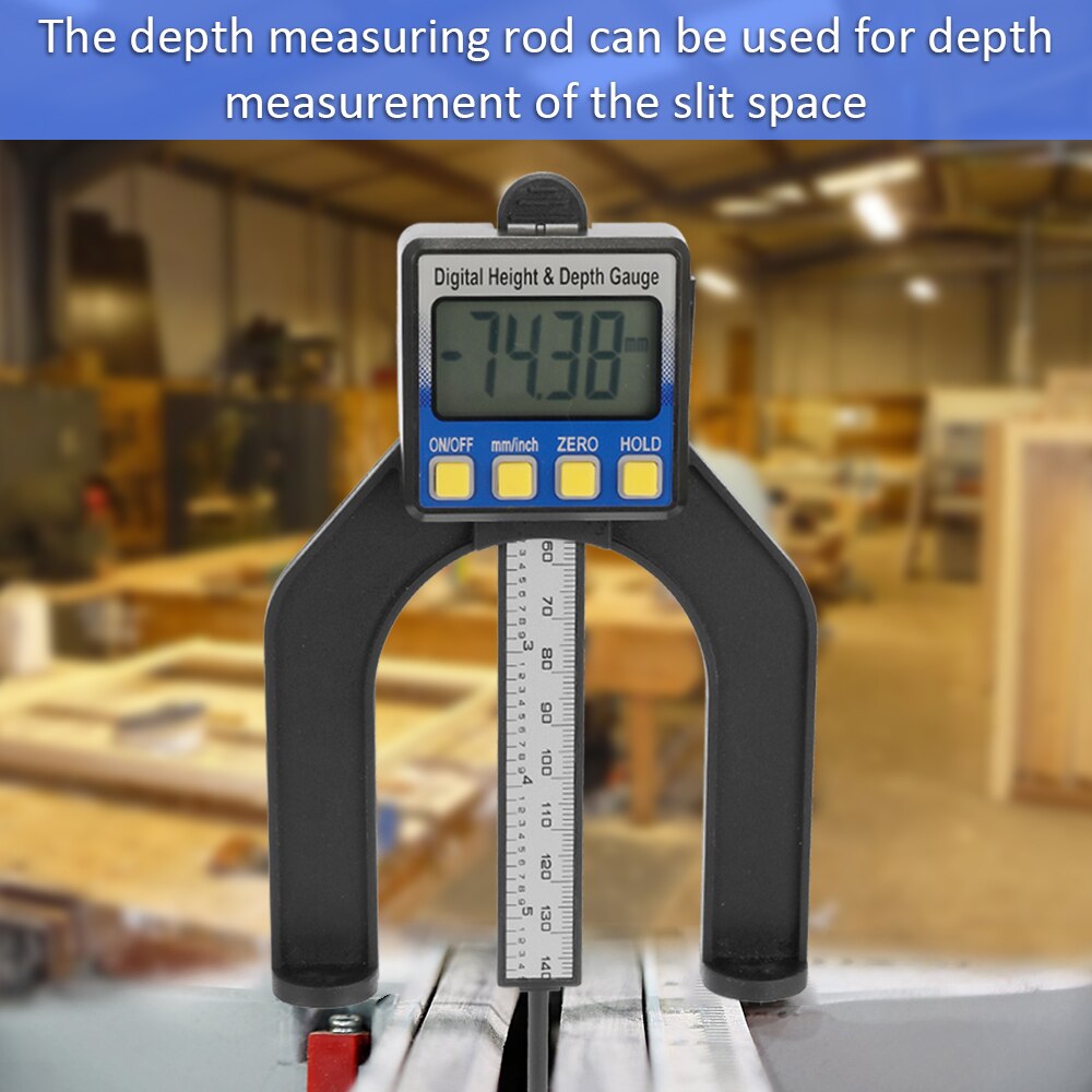 High Accuracy LCD Digital Display Slide Caliper Vernier Ruler Height and Depth Gauge with Measuring Range of 0-85mm Bottom
