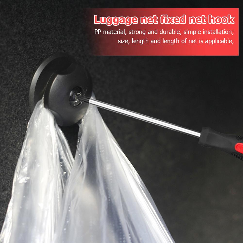 4pcs Trunk Hooks Mounting Points Car Trunk Cargo Organizer Luggage Net Hooks PP Strong and Durable Simple Installation