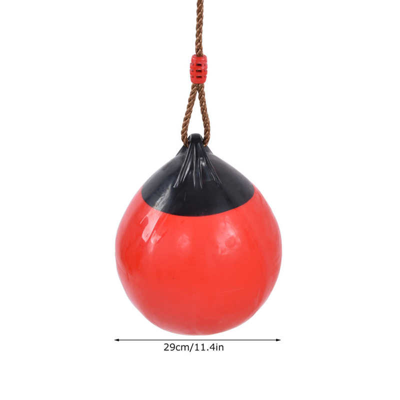 Siège de balançoire gonflable 29cm/11,4 pouces, petit ballon rouge avec chaîne à corde suspendue pour jardin intérieur et extérieur, jouets de Sport de plage