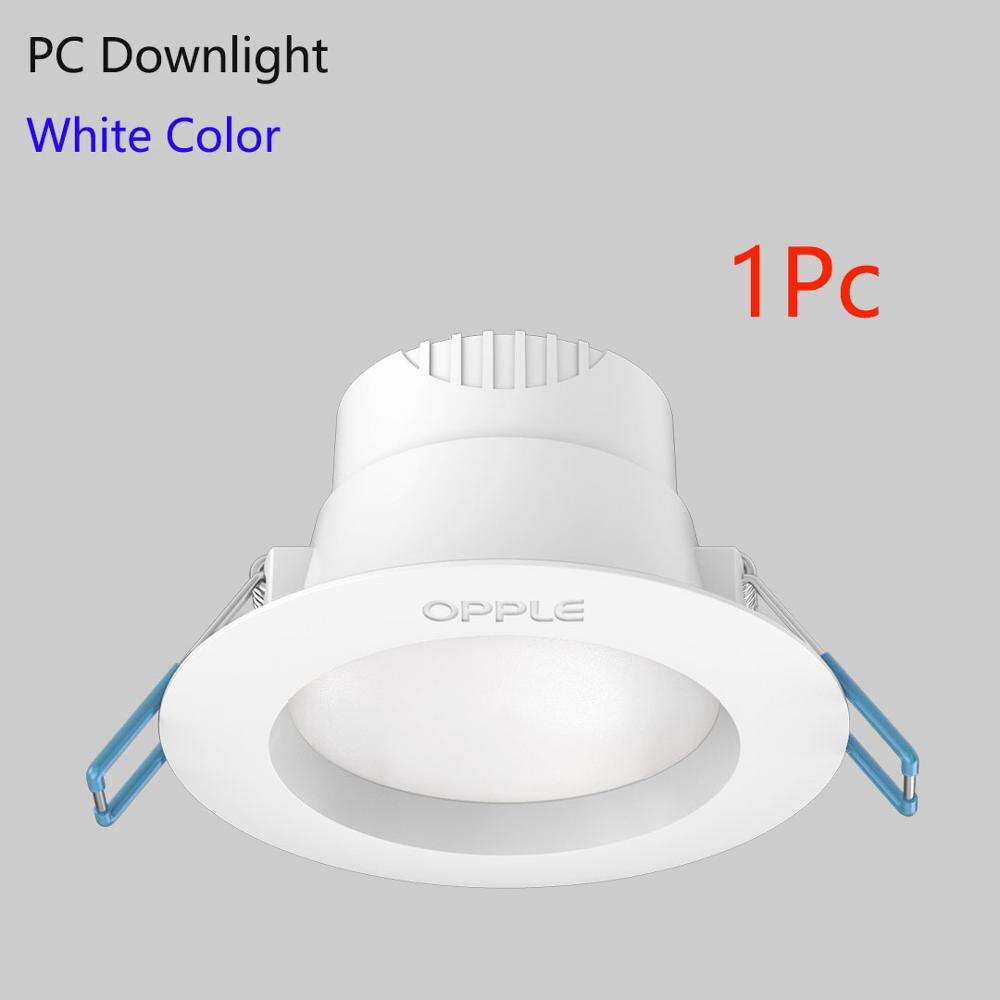 , Youpin Opple, luz descendente LED de 3W, ángulo de 120 grados, luz blanca y luz empotrable de techo cálida para el hogar y la Oficina: white color 1pc