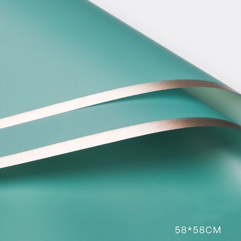 20pcs/lot Tissue Paper Gold Border Rose Flower Wrapping Paper Craft Scrapbooking Korean Wrap Floristics Bouquet Decorative: Green