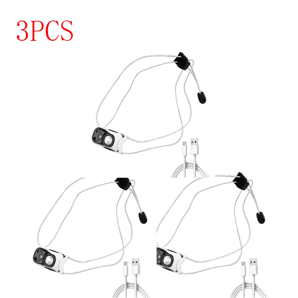 LED-koplamp Werkkoplamp USB Oplaadbare Waterdichte Hoofdlamp Ultralight Bewegingssensor Koplamp voor Kamperen Wandelen Vissen: green
