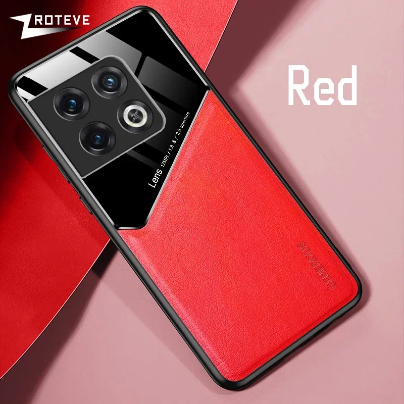 Pour Oneplus10 Pro étui Zroteve PU cuir voiture magnétique dur PC couverture pour Oneplus 10 Pro One plus 10T Oneplus10T 5G coques de téléphone: PVC / Rouge