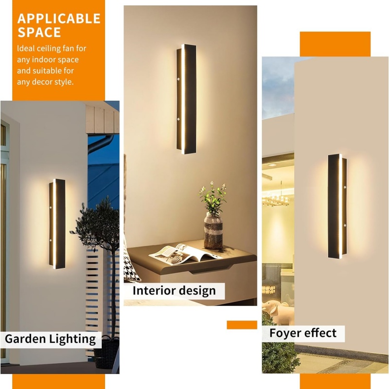 Outdoor Waterdichte Led Lange Wandlamp Ip65 Balkon Tuin Villa Veranda Buitenverlichting 110V, 220V