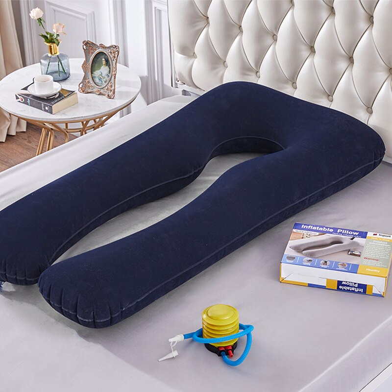 1Pc Zwangere Vrouwen Slapen Ondersteuning Pillow Opvouwbare Opblaasbare Zwangerschap U-vorm Moederschap Kussens Zijkant Dwarsliggers Kussen: 04