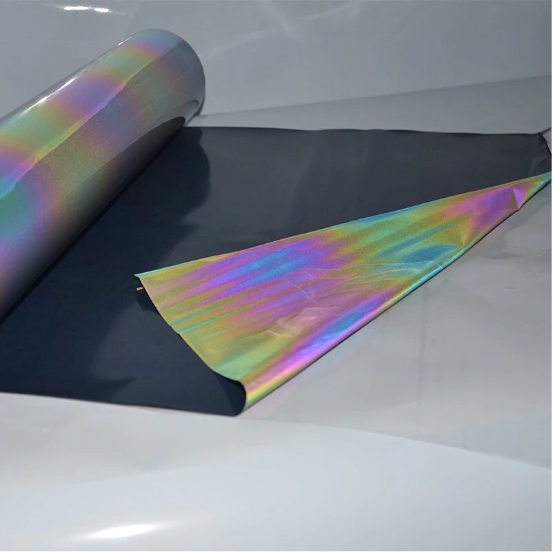 25×100cm Reflective rainbow heat Transfe vinyls HTV clothes Iron on transfer vinyl heat press decor film washable