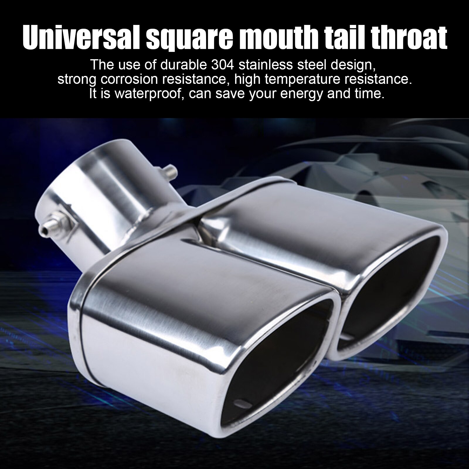 Embout de silencieux d'échappement universel en acier inoxydable, embout carré, un changement, deux accessoires pour voiture Double