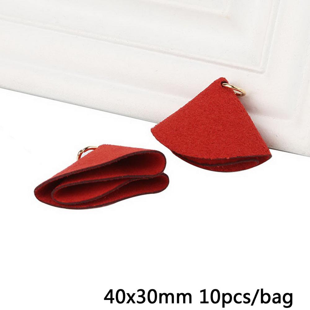 40*30mm veelkleurige mini kwastjes van koreaanse fluwelen clips als decoratie-accessoires voor het maken van sleutelhangers, telefoonhangers en knutselhangers: Rood