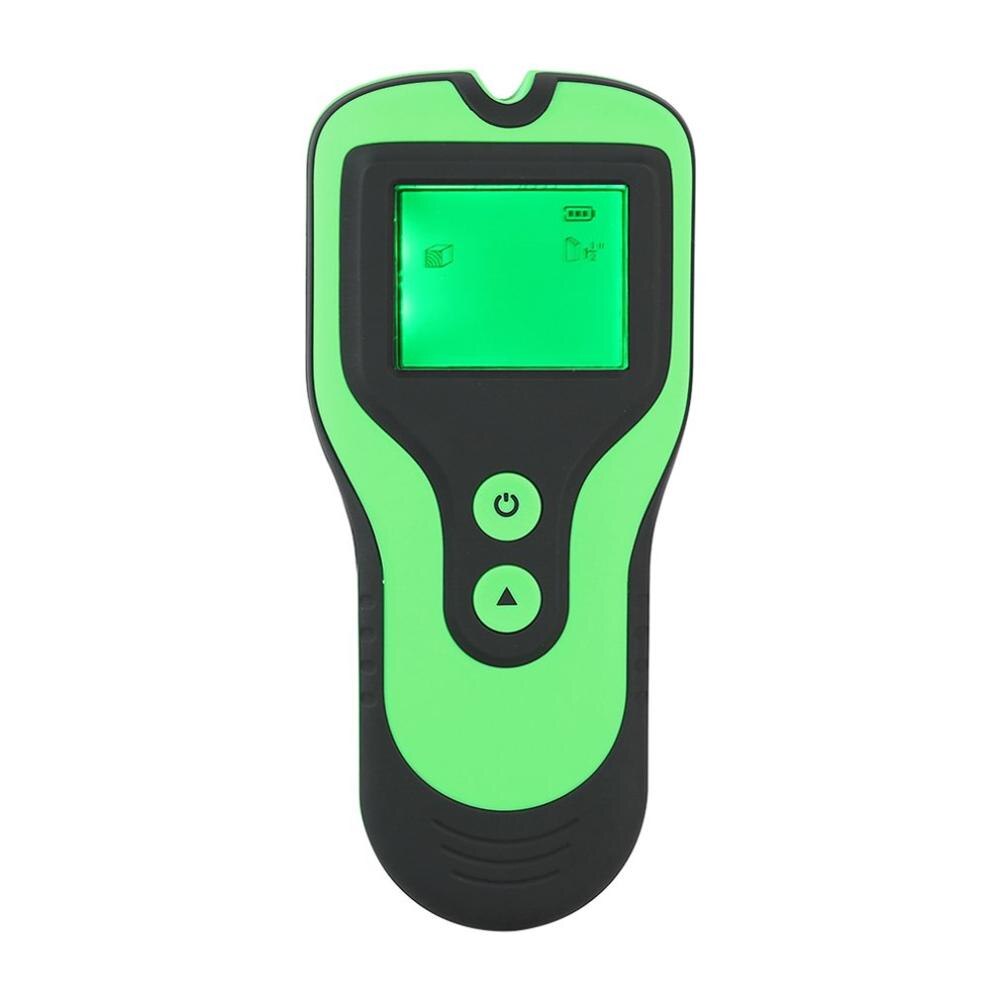 Metal Detector Backlit Black AC Wood Finder Cable Wires Depth TrackerUndeground Sturs Wall Scanner LCD HD Display Beep: GREEN