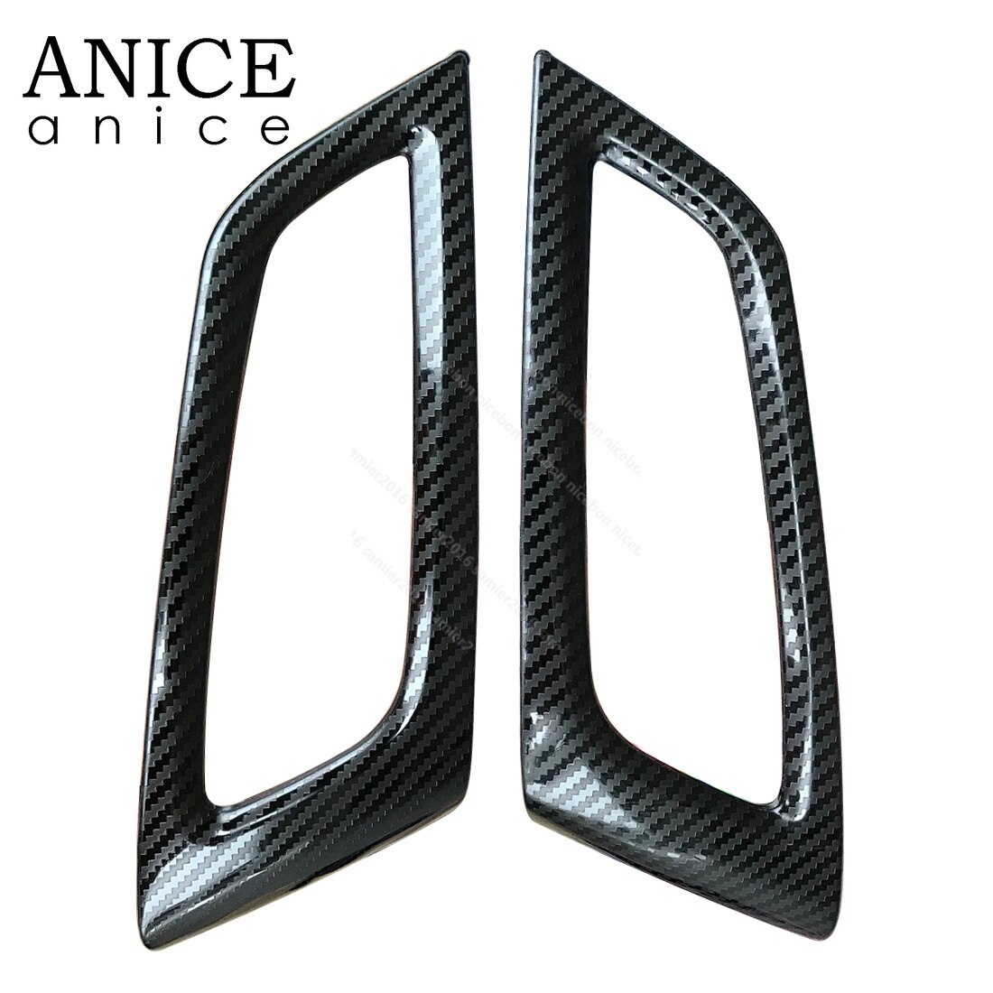Para Ford Focus MK3 Color de fibra de carbono Interior de ABS tablero aire acondicionado Ventilación. Ribete 2 uds de acero inoxidable