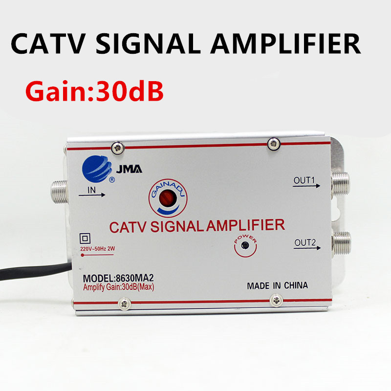 30dB CATV Splitter Amplifier Antenna Signal Booster terrestrial amplifier for analog or digital TV antennas EU Plug 220V: Default Title