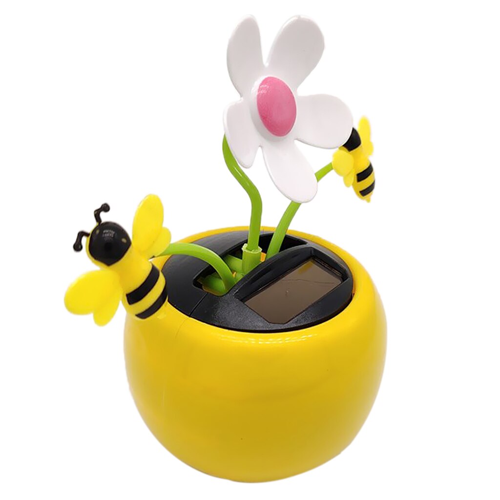 Cute Solar Powered Bobble Insect Honey Bee Car Desk Decor Kids Birthday