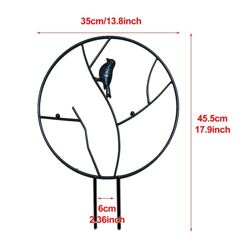 Treillis de jardin rond pour plantes grimpantes, Support en fer pour plantes en pot, vignes, légumes, cadre de Support décoratif de jardin: BK2
