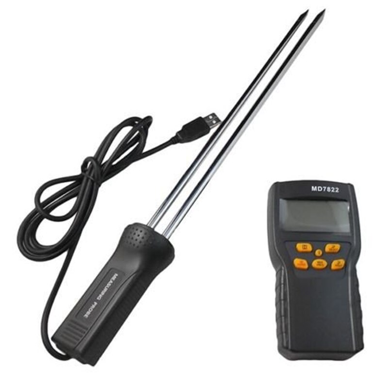 LCD Digital Grain Moisture Meter Humidity Temperature Tester 2%-30% Contains Wheat Corn Rice Moisture Measure Tools MD7822