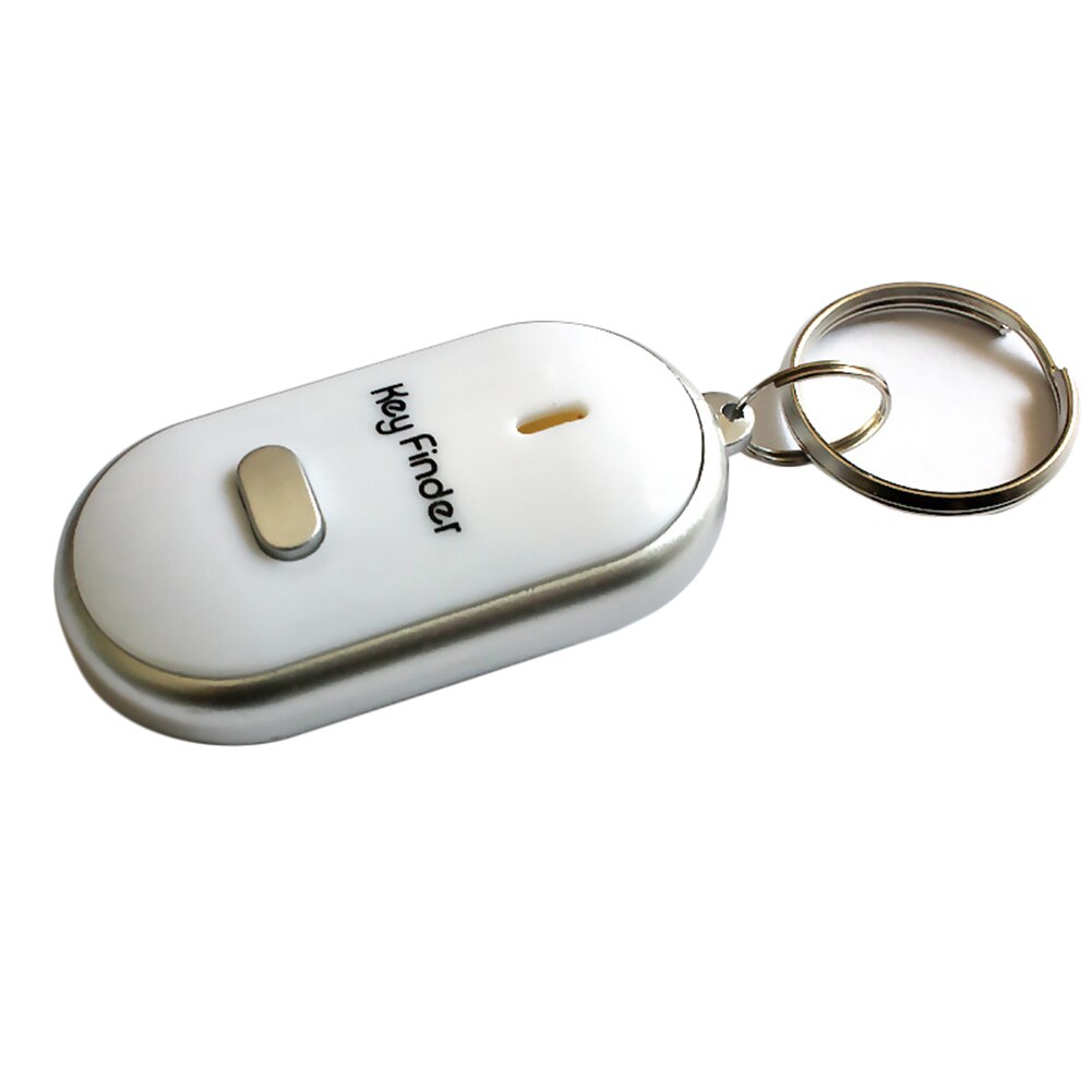 Key Finder Anti-Lost Smart Key Tracking Device With LED Torch Whistle Key Finder Flashing Beeping Keys Tracker Locator For Kids: White