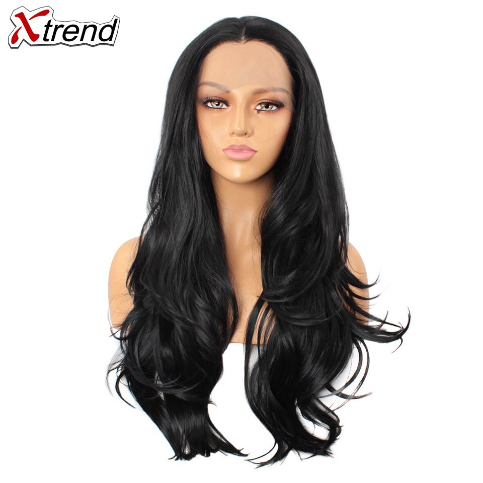 Xtrend syntetisk blonde front paryk lang pink kobber rød lilla orange ombre grå blond hvid parykker til kvinder bølge hår kvinde