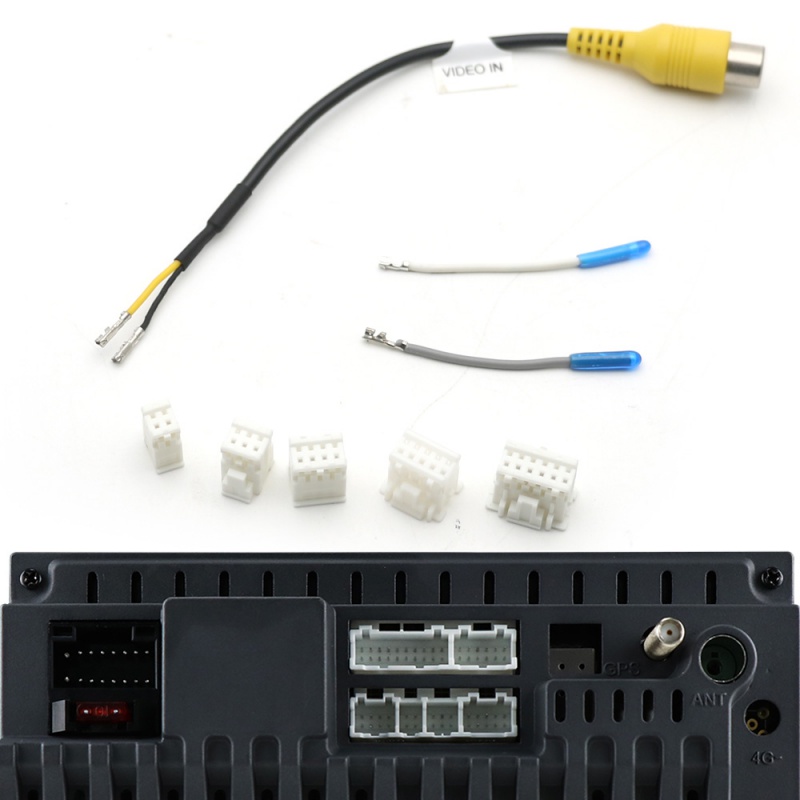 10 Pin RCA Camera Video Input Reversing Parking Cable Adapter Wiring Connector Android Radio