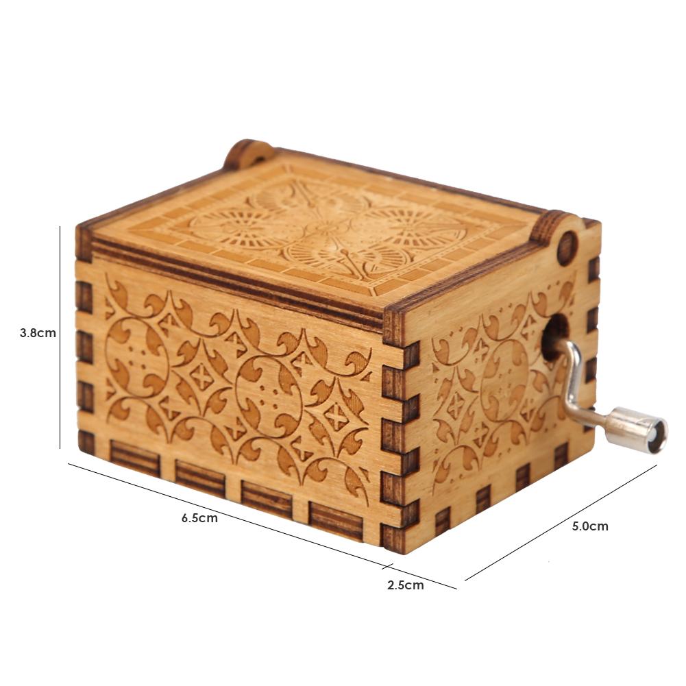 Carved Hand Cranked Musical Box Red Wooden Manual Child Birthday Children/friends Christmas Birthday: A