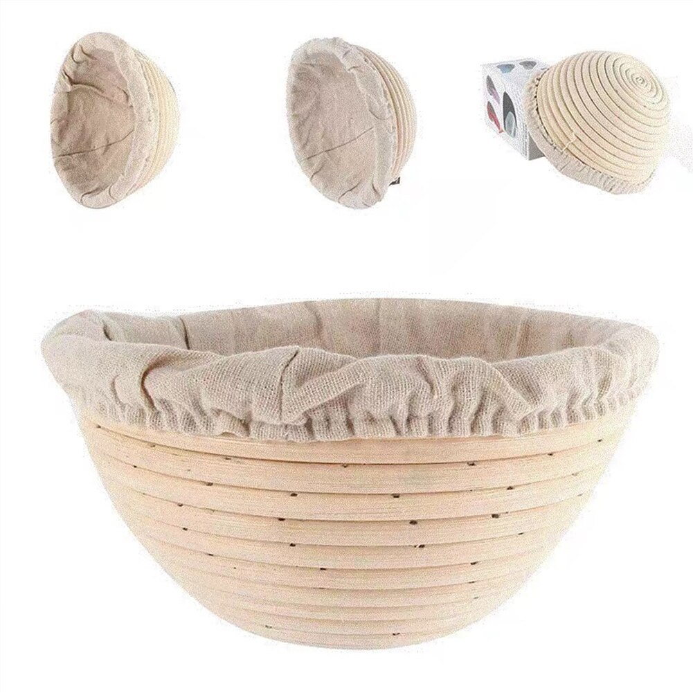 Fermentation Rattan Basket Dough Bread Proofing Proving Basket with Cover Sourdough Bread Fermentation Baskets Kitchen Bakeware