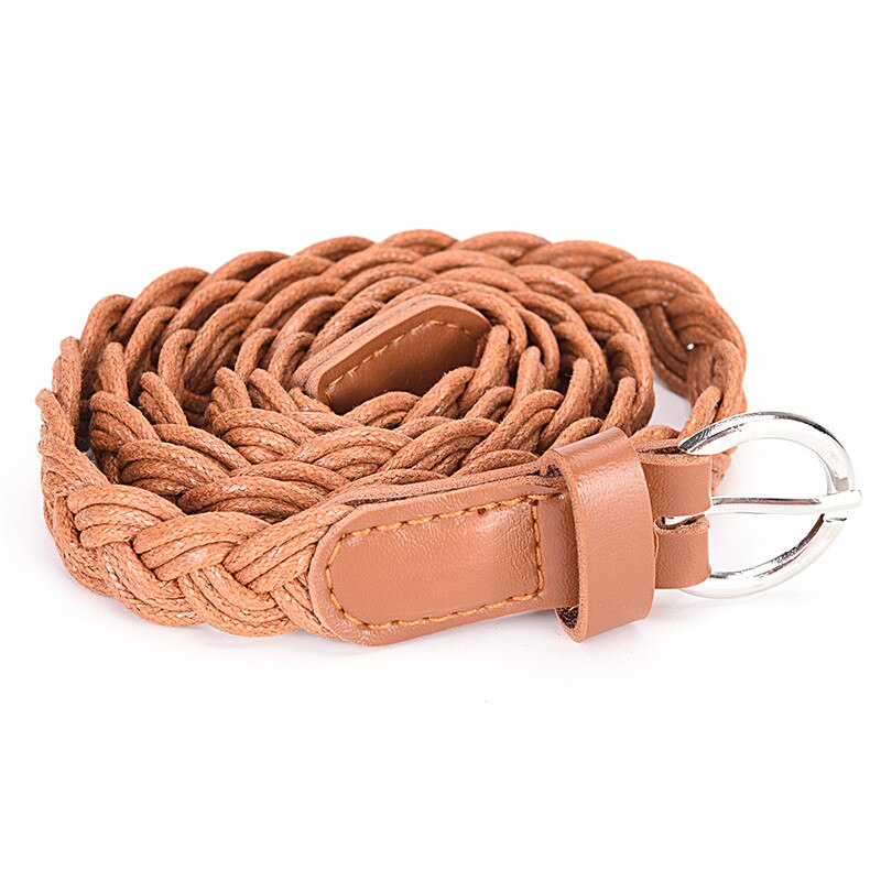 Style Braided Hemp Rope Braid Belt Female Belt For Dress 110cm Women Slim Waistband Girdle Weave Belt