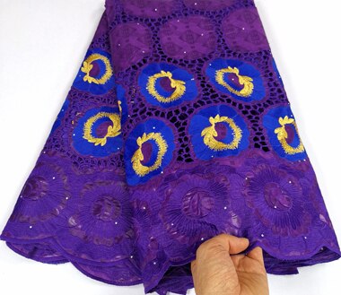 Bazin bordado rojo blanco riche con tela de encaje de tul tela Bazin africana para vestido de mujer YLC819: AS PIC4