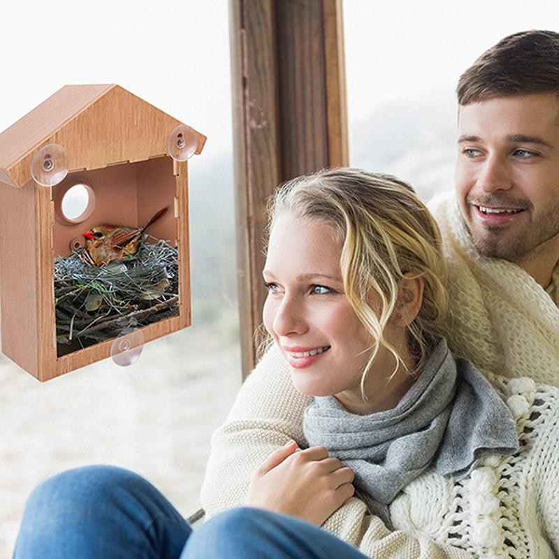 Diy Sucker Vogelnest Houten Vogel Huis Nest Handgemaakte Milieuvriendelijke Vogelnest Kooi Outdoor Vogelhuisje Tuin Yard Opknoping