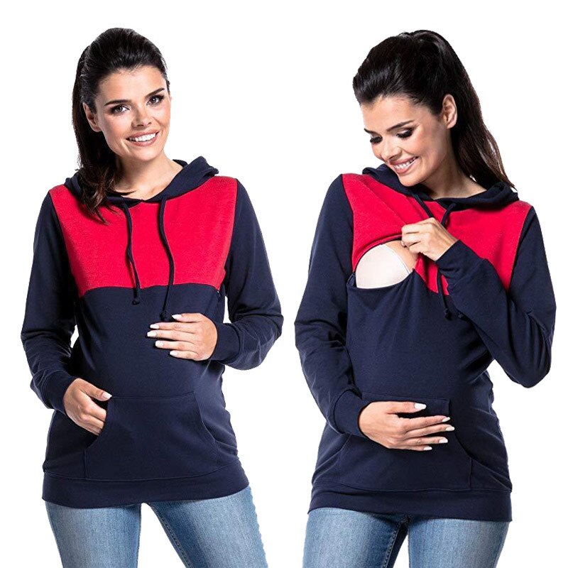 Orthographe couleur femme enceinte vêtements Lactation capuche maternité hiver vêtements Embarazada Parent vêtements hauts
