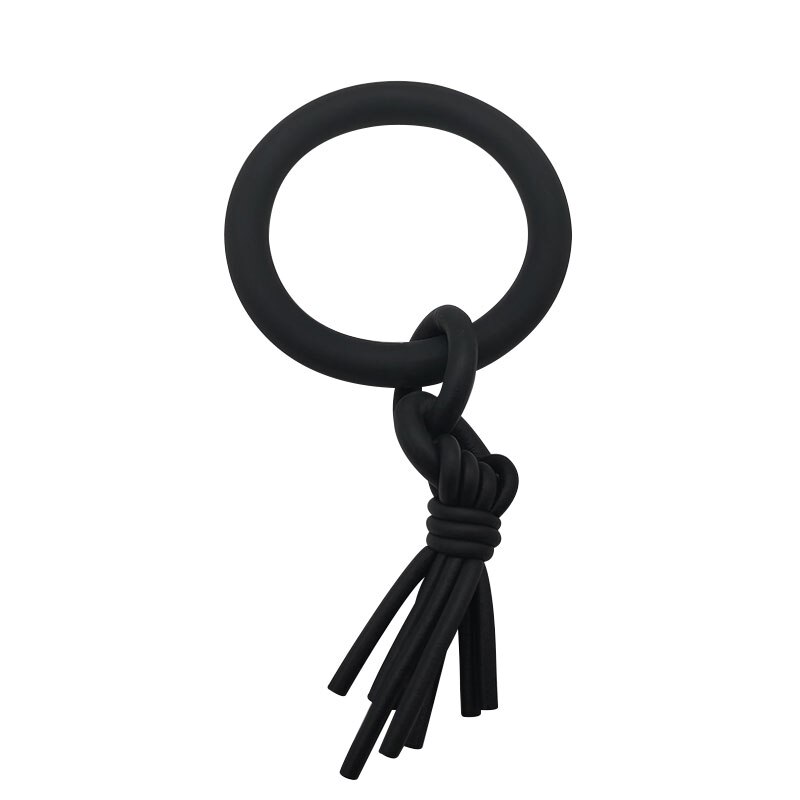 YD&YDBZ Tassel Jewelry Women Rubber Bracelets Black Elasticity Fangle Bracelet Rubber Chain Jewellery: Black