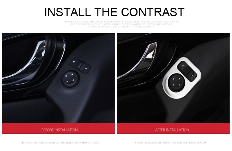 For Nissan Qashqai J11 ABS Matte Interior Rearview Mirror Adjustment Button Cover Trim 1PCS Car Styling