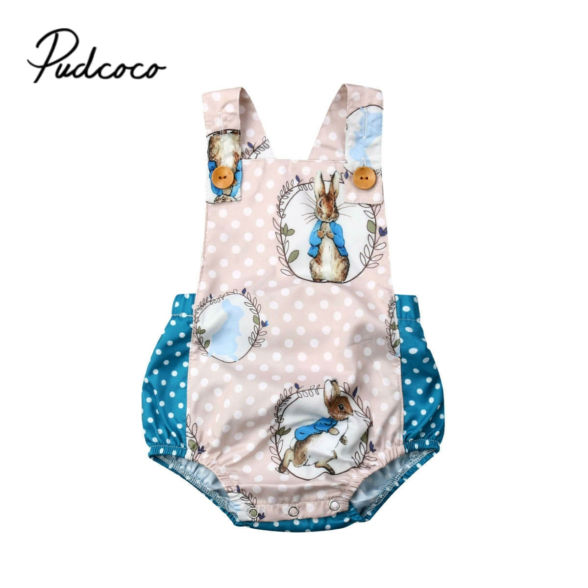 Rabbit Patchwork newborn baby bodysuits sleeveless Printed baby clothes Square Neck 0-18M baby Jumpsuit Cotton clothing Infant