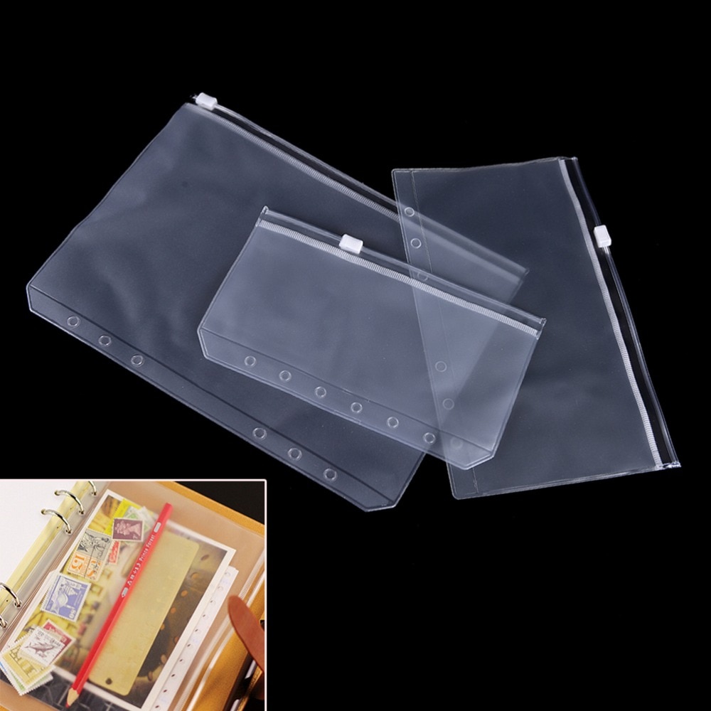 1 Uds., organizador de agenda de viajero, bolsa con cremallera, productos archivadores A5/A6/A7, accesorios de viaje transparentes