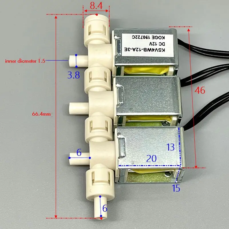 DC12V 3-weg precisie-magneetventiel Normaal gesloten magneetventiel Laag geluidsniveau magneetventiel voor luchtdruksysteem