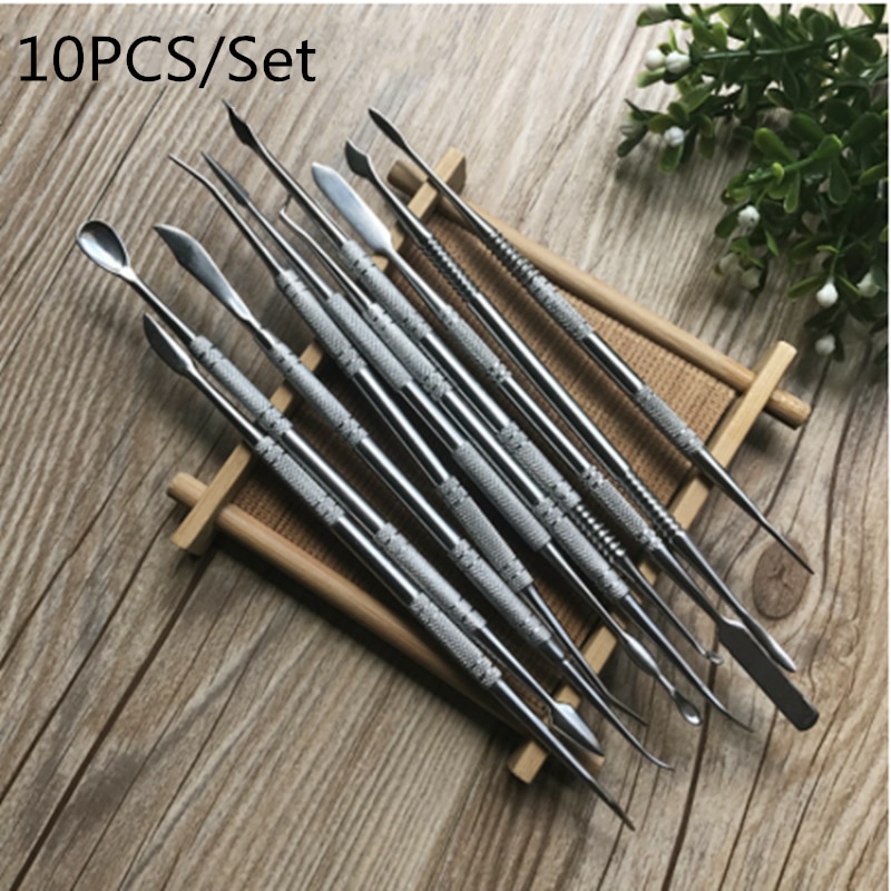 10 unids/set de acero inoxidable de herramientas utensilios de arcilla polimérica de cerámica escultura herramienta de cuchillo para manualidades