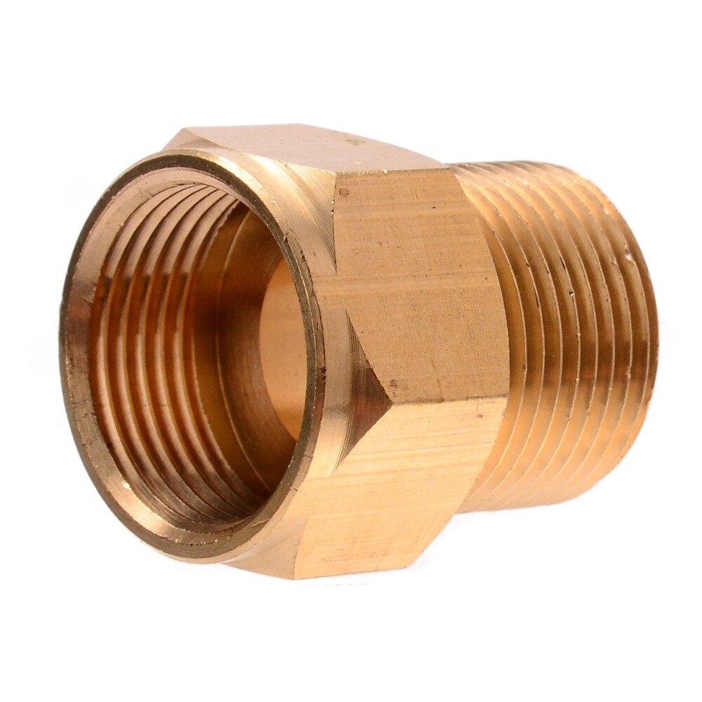 1pc Durable Brass M22 Male * M22 Female Hose Coupling Adapter Connector Screw Fittings For HD HDS Pressure Washer 31*14mm Mayitr