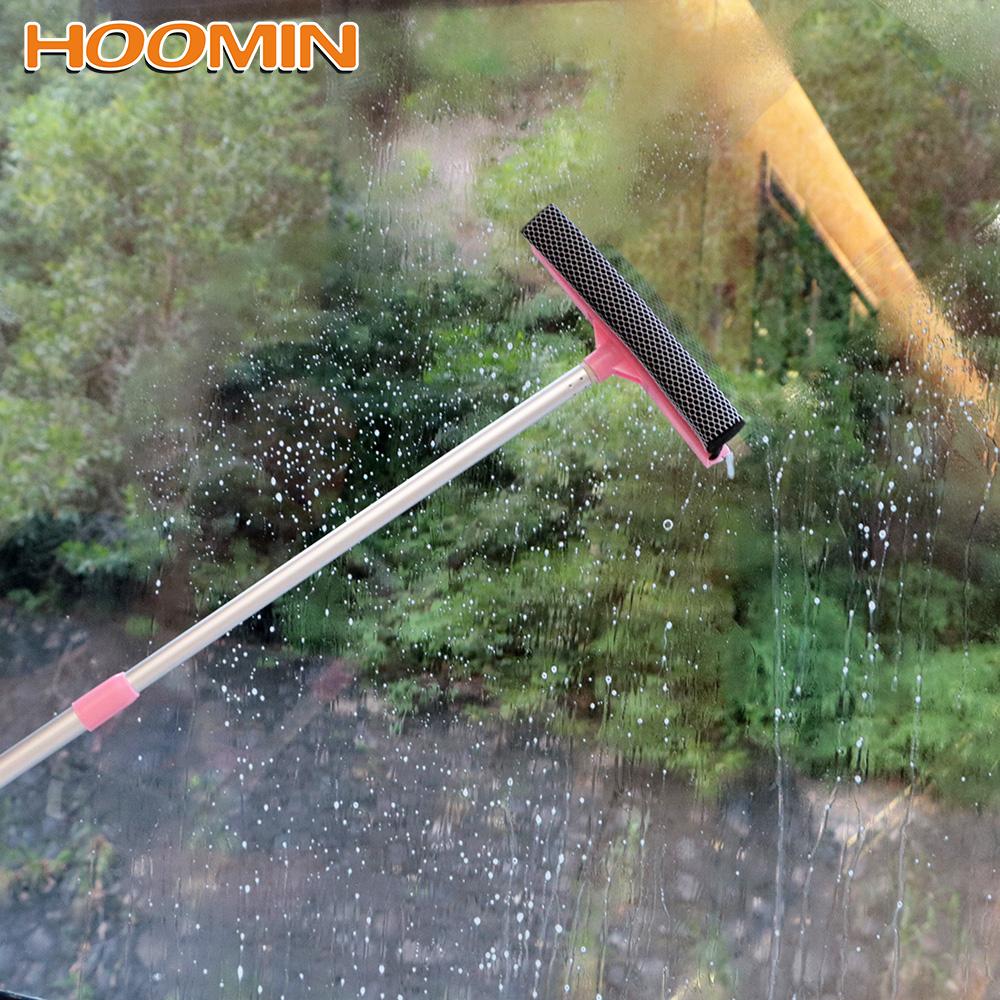Glassvindusrenser rengjøringsverktøy for hjemmet teleskopstang 2 in 1 justerbart vindusglassrenser wiper nal svamp