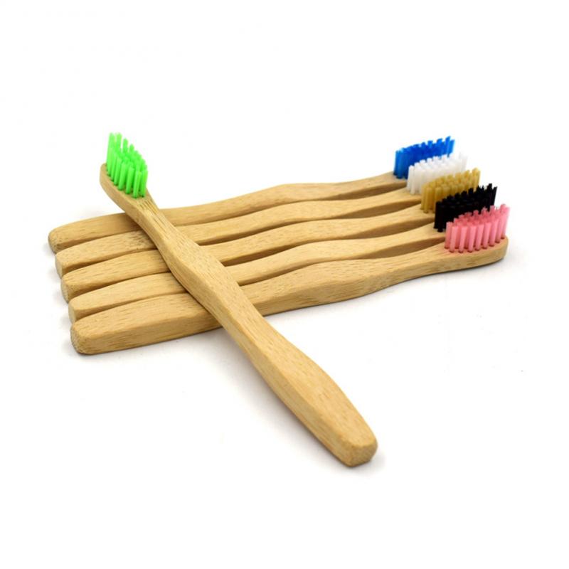 1 pces criança escova de dentes de bambu natural eco amigável macio cerdas escova de dentes da criança madeira