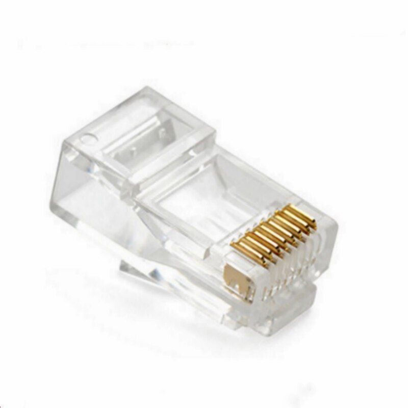 Crystal 8Pin RJ45 Modular Plug Rj-45 Network Cable Connector Adapter 50pcs/100PCS for Cat5 Cat5e Cat6 Rj 45 Ethernet Cable Plugs