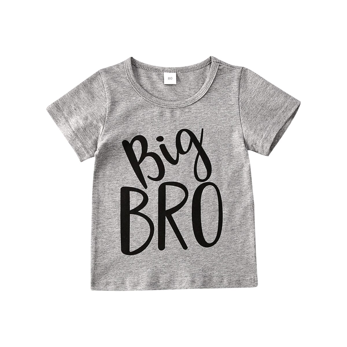 Baby sommerklær søster bror matchende klær baby gutt jente barn topper t-skjorte bokstavtrykk lappeteppe klær 6m-4t: Grå storebror / 2t