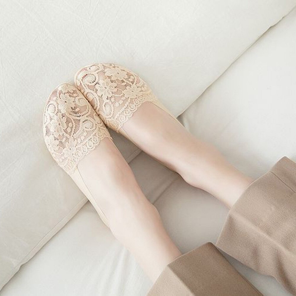 Women cotton lace anti-slip invisible low mouth socks summer sport fitness boat socks breathable non-slip happy socks 40M23