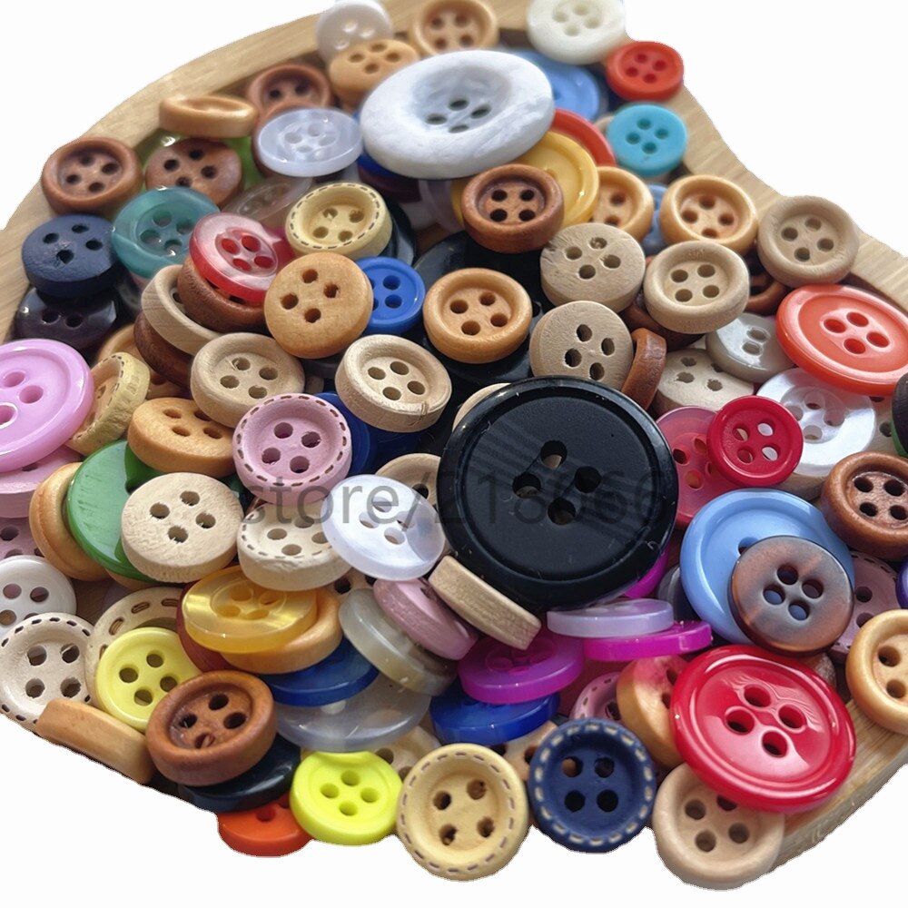 100 stuks/partij ronde hars mini kleine knopen in verschillende maten naaigereedschap decoratieve knopen scrapbooking kleding diy kledingaccessoires