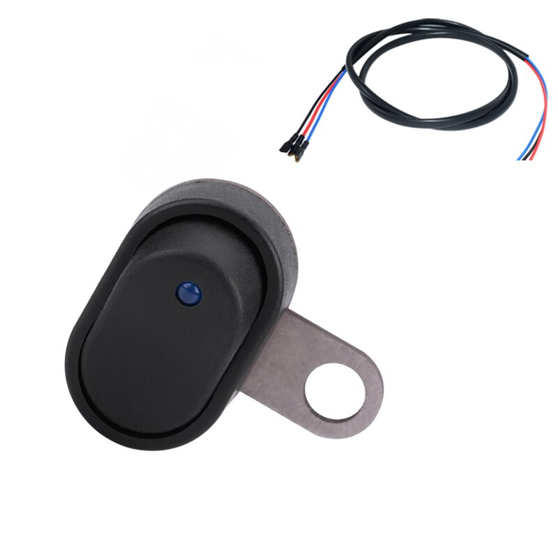 Universal Motorcycle Switch Scooter Headlight Horn Fog Light Mount Waterproof ON OFF Control Handlebar Switch with Indicator: A and Cable