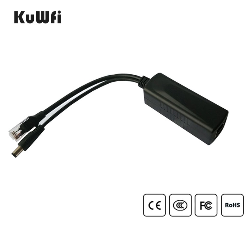 Kuwfi Micro Usb Actieve Poe Splitter Supply 24V 48V Naar 12V Poe Splitter Voor Ip Camera
