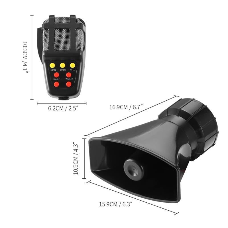 5 lyd høy bil advarsel alarm politi brann sirene horn høyttaler med svart fjernkontroll claxon auto 12v 100w