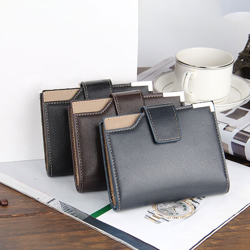 nouveaux hommes Vertical portefeuille multifonction en cuir porte-monnaie grande capacité crédit porte-carte
