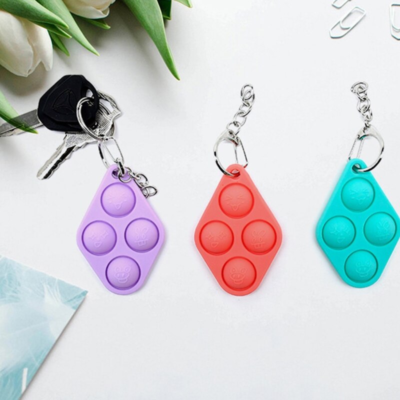 Fidget Toys Pop It Mini silicone small keychain, dimple toy for decompression toys, easy to use and decompression Random Color