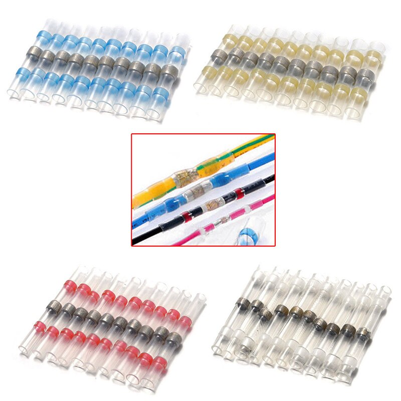 50pcs heat-shrink tubing connectors Electrical Wire Terminals Insulated Butt Splices Waterproof Solder Seal Sleeve